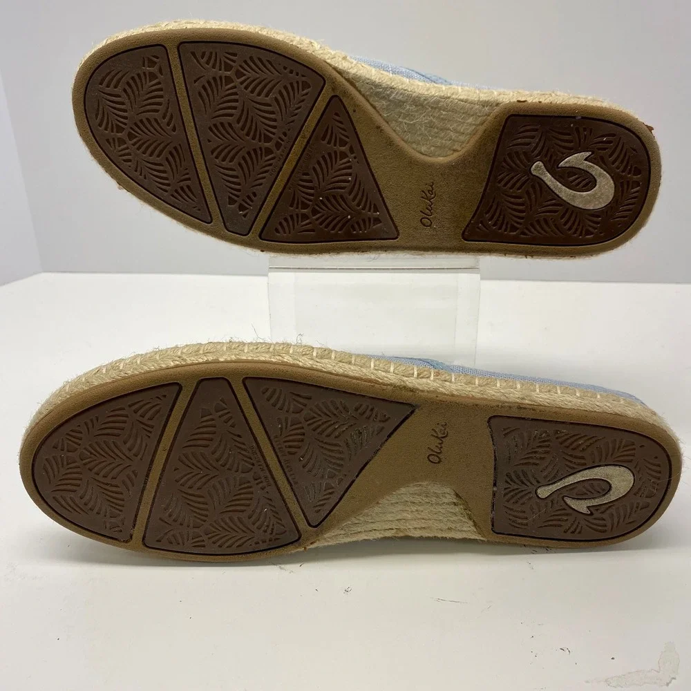 OluKai Kaula Paa Kapa Women's Espadrille Slip On Shoes‎ Light Blue Size W 8